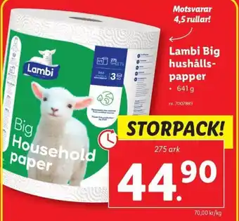 Lidl Lambi Big hushålls- papper erbjuda