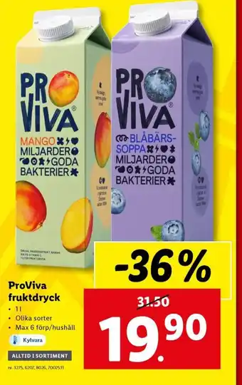 Lidl ProViva fruktdryck erbjuda