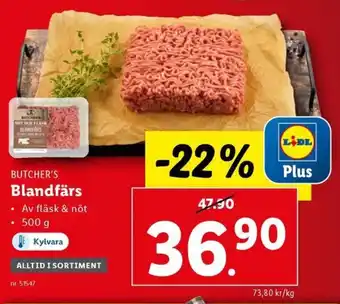 Lidl BUTCHER'S Blandfärs erbjuda