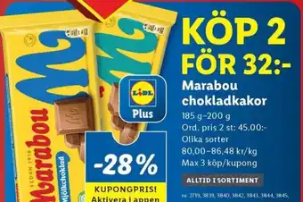 Lidl Marabou chokladkakor erbjuda