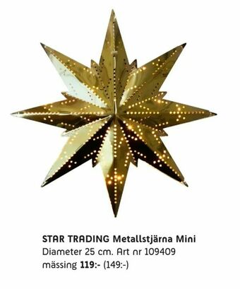 Elon STAR TRADING Metallstjärna Mini erbjuda