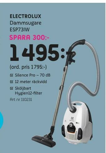 Elon Electrolux Dammsugare ESP73IW erbjuda