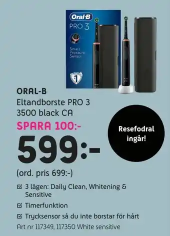Oral-b Eltandborste PRO 3 3500 black CA