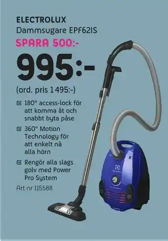 Elon Electrolux Dammsugare EPF62IS erbjuda