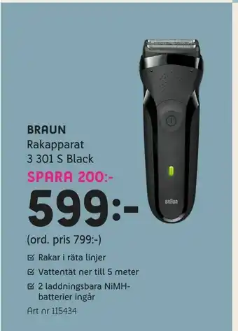 Elon Braun Rakapparat 3 301 S Black erbjuda