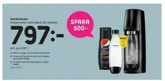 Elon Sodastream Kolsyremaskin Spirit Black inkl. tillbehör erbjuda