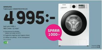 Elon Samsung Tvättmaskin WW83TA047AH/EE erbjuda