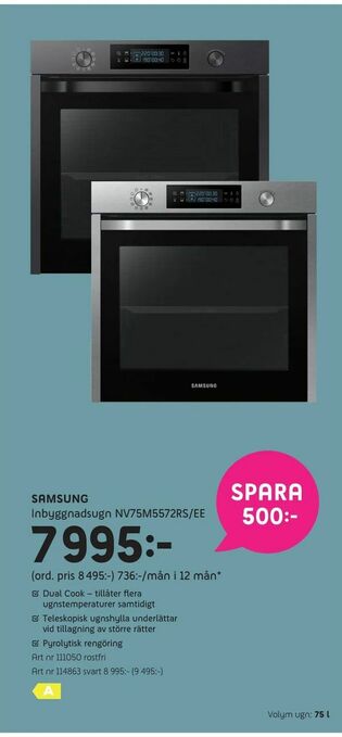 Elon Samsung Inbyggnadsugn NV75M5572RS/EE erbjuda