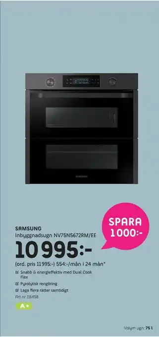 Elon Samsung Inbyggnadsugn NV75N5672RM/EE erbjuda