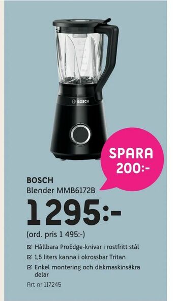 Elon Bosch Blender MMB6172B erbjuda