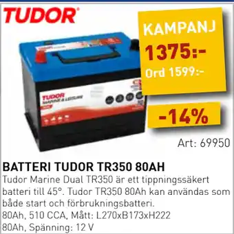 SeaSea BATTERI TUDOR TR350 80AH erbjuda