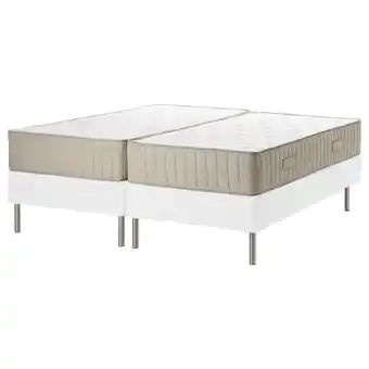 IKEA EspevÄr/vatnestrÖm Kontinentalsäng, vit/fast/medium fast natur, 180x200 cm erbjuda