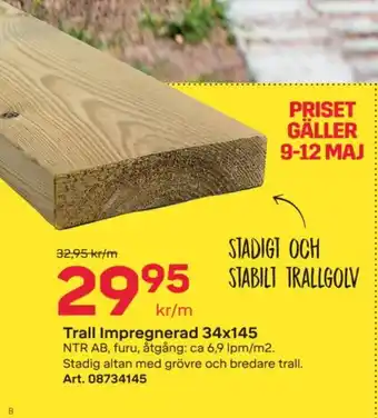 Byggmax Trall Impregnerad 34x145 erbjuda