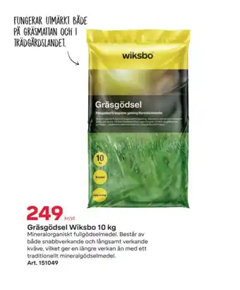 Byggmax Gräsgödsel Wiksbo 10 kg erbjuda