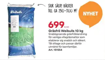 Byggmax Gräsfrö Weibulls 10 kg erbjuda