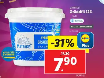 Lidl Gräddfil 12% erbjuda