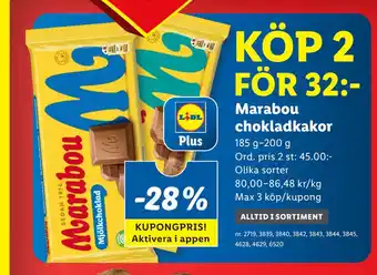 Lidl Marabou chokladkakor erbjuda