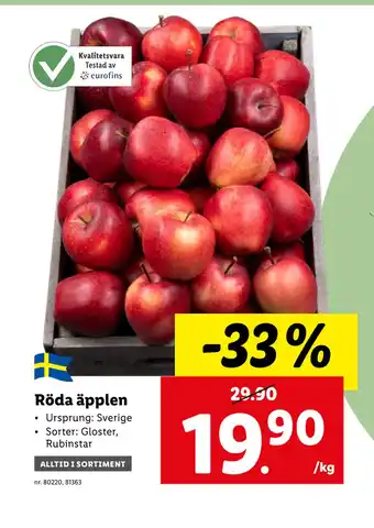 Lidl Röda äpplen erbjuda