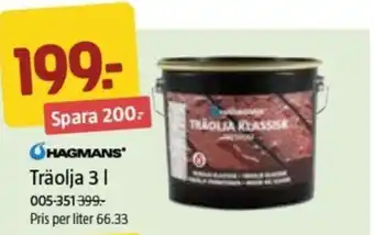 Jula HAGMANS Träolja 3 l. erbjuda