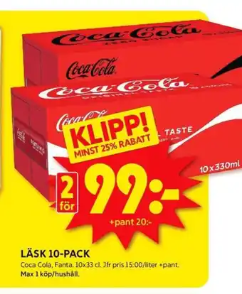 ICA Kvantum Coca cola läskedryck erbjuda