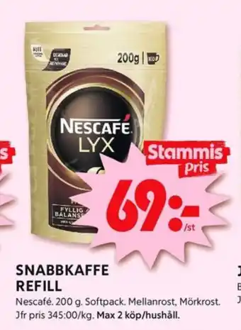 ICA Kvantum Nescafé lyx instant kaffe erbjuda