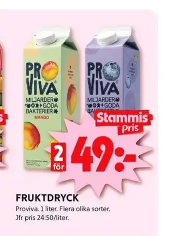 ICA Kvantum Proviva fruktdryck erbjuda