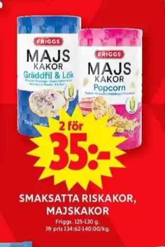 ICA Maxi Friggs majskakor erbjuda