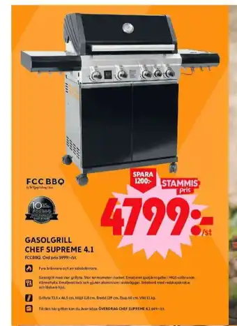 ICA Maxi Fcc bbq gasolgrill erbjuda