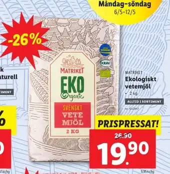 Lidl Matriket vetemjöl erbjuda