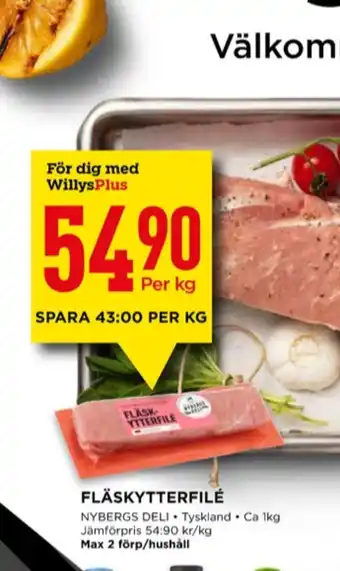 Willys Nybergs deli fläskytterfilé erbjuda