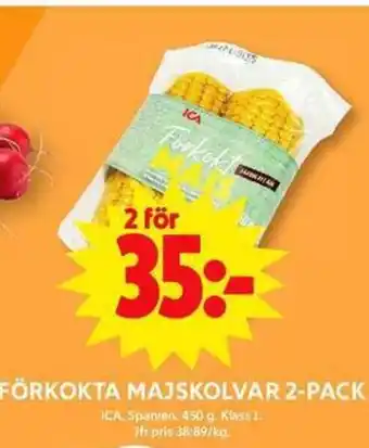 ICA Maxi FÖRKOKTA MAJSKOLVAR 2-PACK erbjuda