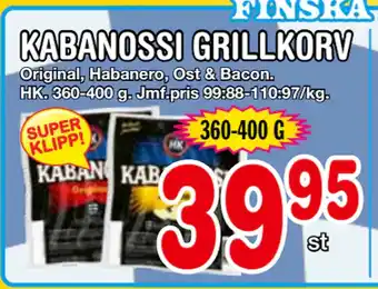 Nya Pulsen KABANOSSI GRILLKORV erbjuda