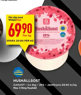 Willys HUSHÅLLSOST erbjuda