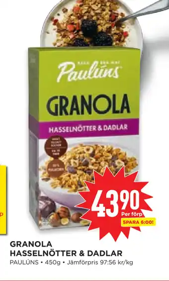 Willys Hemma GRANOLA HASSELNÖTTER & DADLAR erbjuda