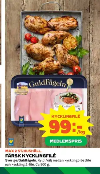 Coop Guldfågeln kycklingbröstfilé erbjuda