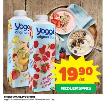 Coop Yoggi yoghurt erbjuda