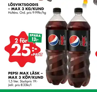 ÖoB PEPSI MAX LÄSK – MAX 3 KÖP/KUND erbjuda