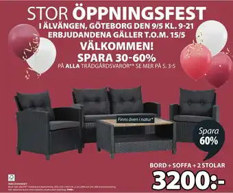 JYSK BORD + SOFFA + 2 STOLAR erbjuda