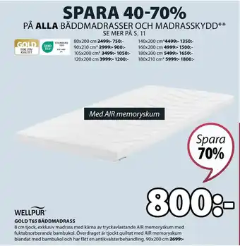 JYSK GOLD T65 BÄDDMADRASS erbjuda