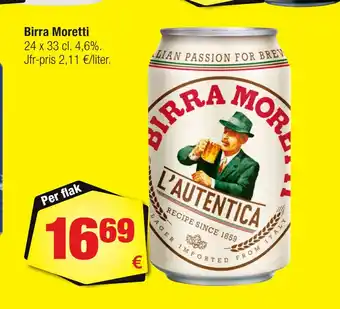 Calle Birra Moretti erbjuda