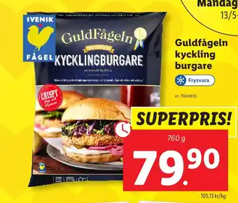 Lidl Guldfågeln kyckling burgare erbjuda