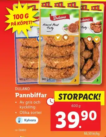 Lidl DULANO Pannbiffar erbjuda