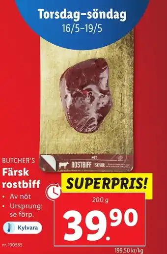 Lidl Färsk rostbiff erbjuda