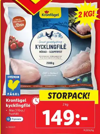 Lidl Kronfågel kycklingfilé erbjuda