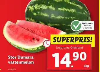 Lidl Stor Dumara vattenmelon erbjuda