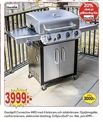 Bo Ohlsson Gasolgrill Convective 440S med 4 brännare och sidobrännare erbjuda