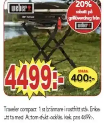 Bo Ohlsson Traveler compact 1 st brännare i rostfritt stål erbjuda