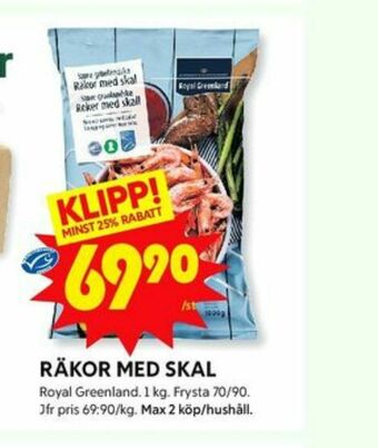 ICA Kvantum Royal Greenland Räkor med skal erbjuda