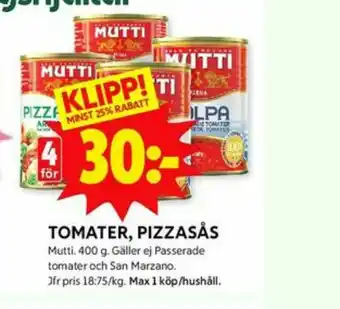 ICA Kvantum Mutti Pizzasås erbjuda
