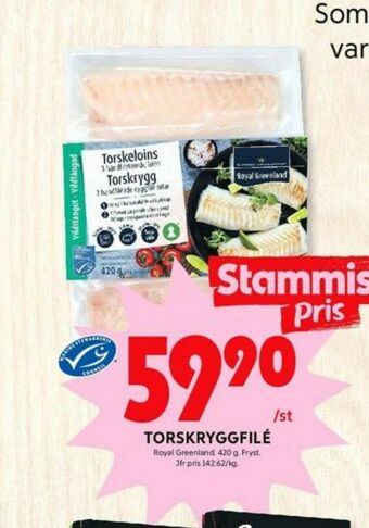 ICA Kvantum Royal Greenland Torskfilé erbjuda